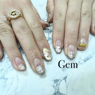 半分フレンチのネイルデザイン ネイルブック