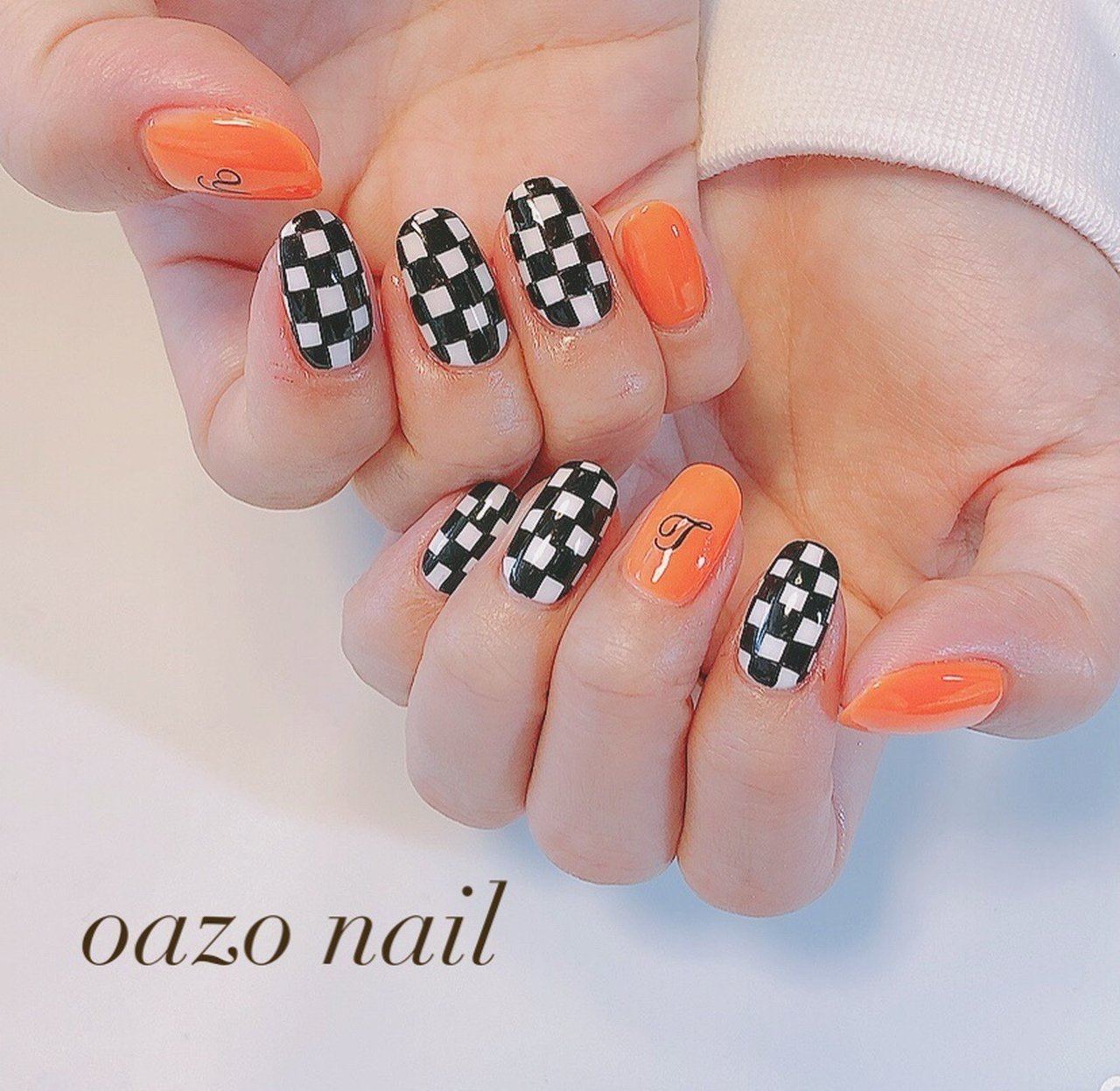 冬 オールシーズン ハンド シンプル チェック Oazonailのネイルデザイン No ネイルブック