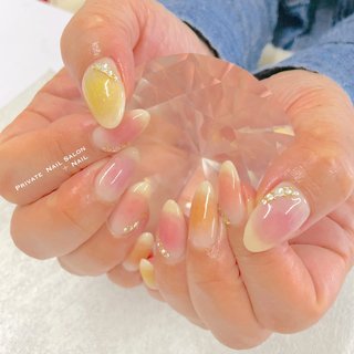 チーク オレンジのネイルデザイン ネイルブック