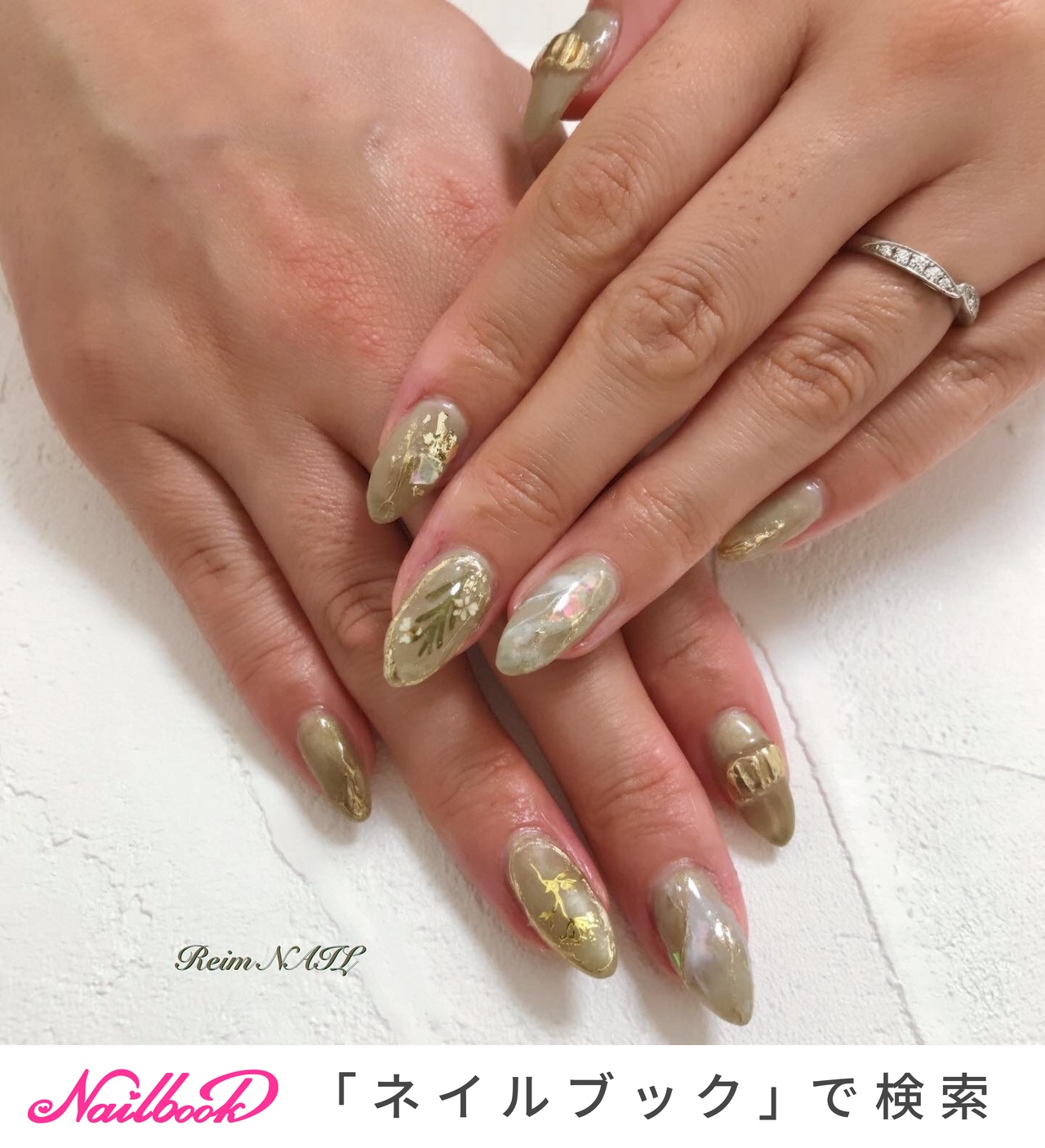 クロウメタリックシールプランツのネイルデザイン｜ネイルブック