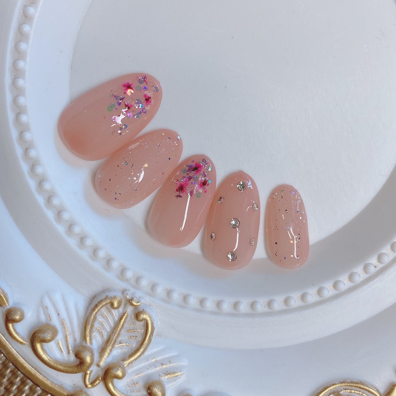 春 ハンド フラワー ピンク ジェルネイル Nailfairyfujiのネイルデザイン No ネイルブック