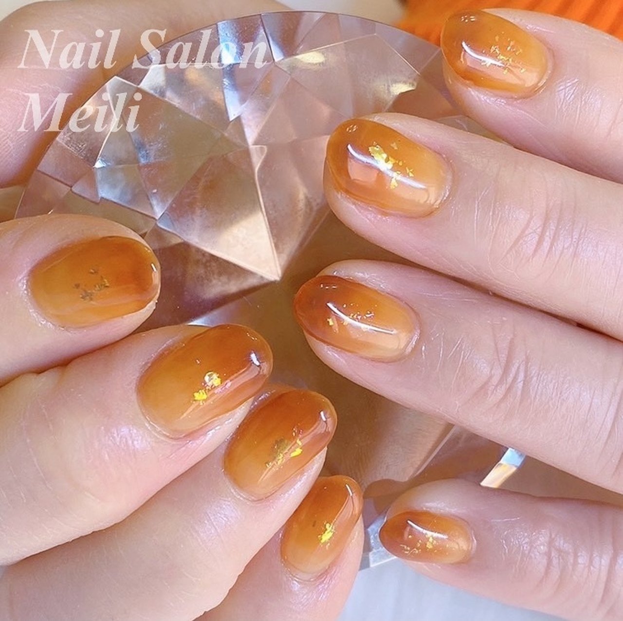 オールシーズン ハンド シンプル ショート オレンジ Nail Salon Meili 埼玉日進のネイルデザイン No ネイル ブック