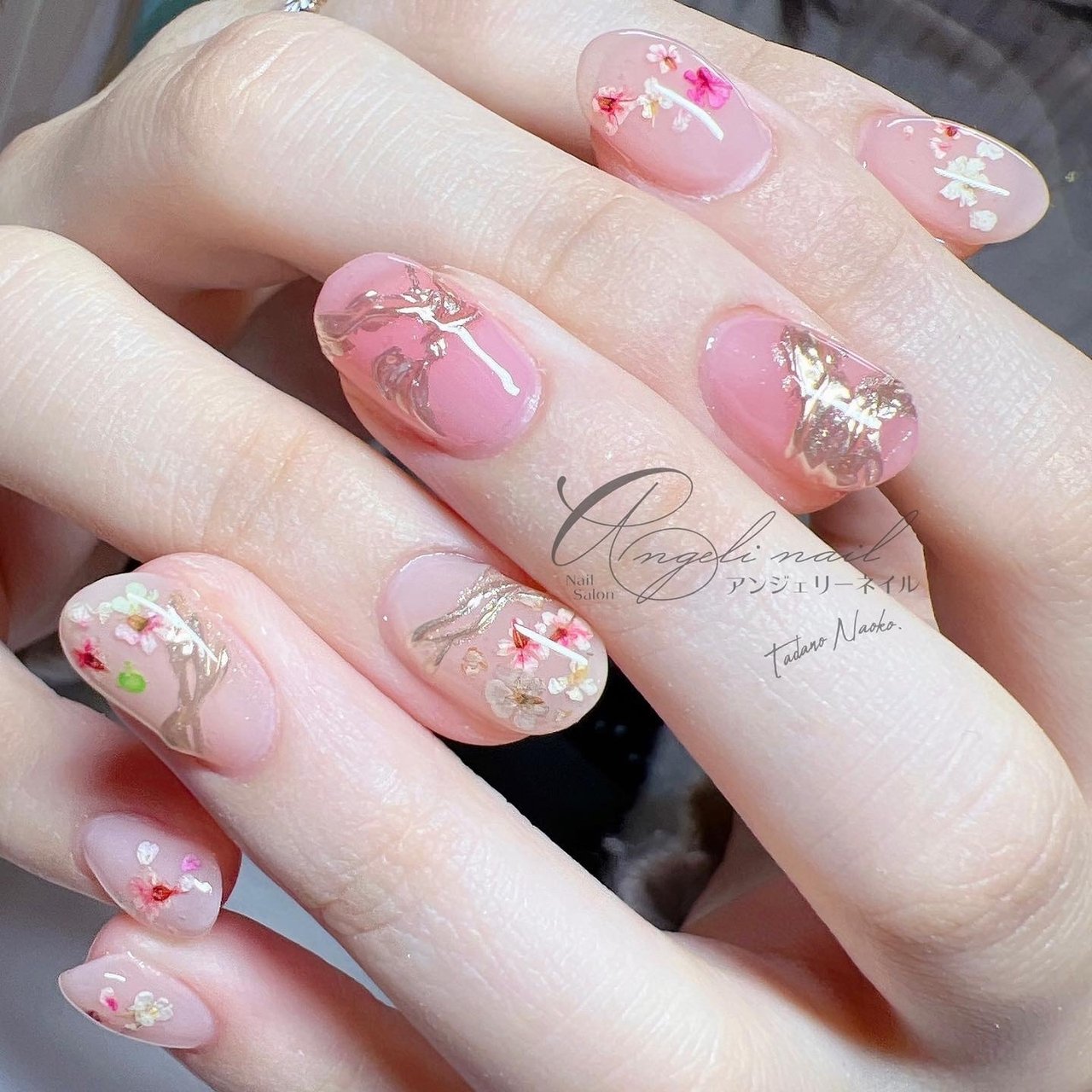 春 卒業式 入学式 ハンド フラワー 北広島市ネイルサロン Angeli Nailのネイルデザイン No ネイルブック