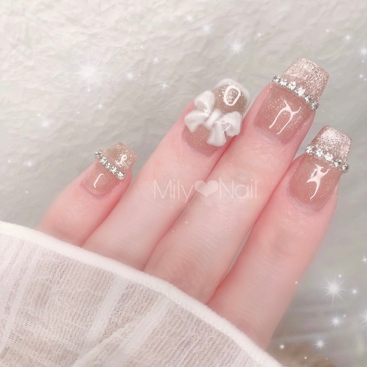 オールシーズン/ハンド/フレンチ/ロング/ピンク - ❤︎ 𝐌𝐢𝐥𝐲
