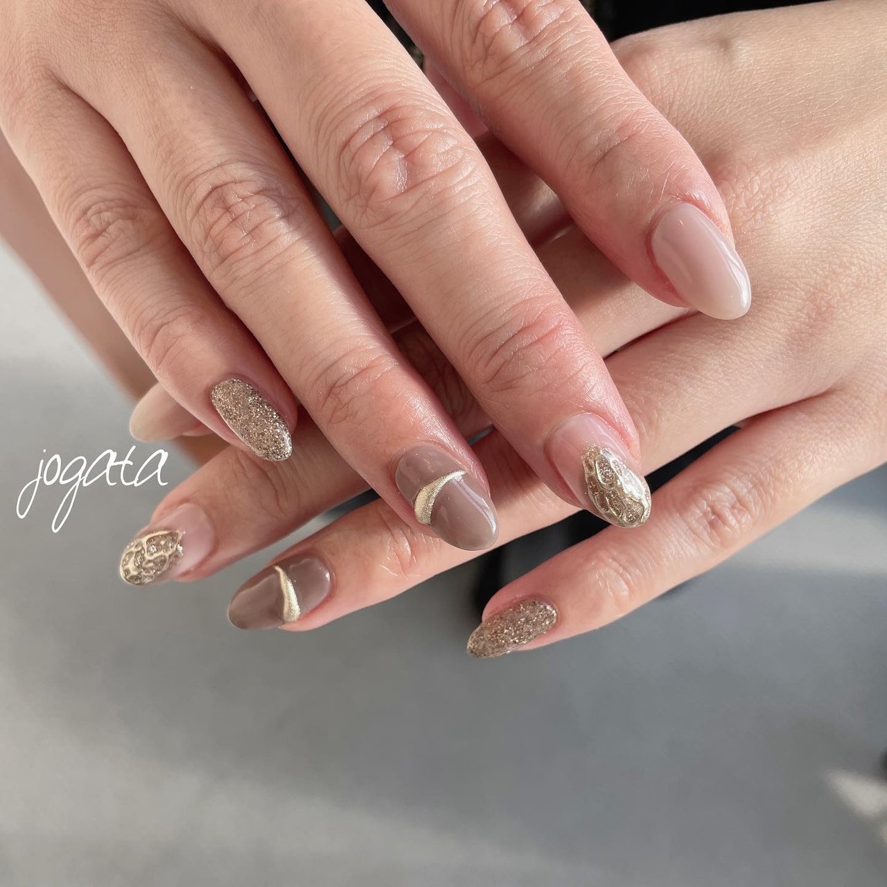 ブラウン グレー Nunokawa Ikumiのネイルデザイン No ネイルブック