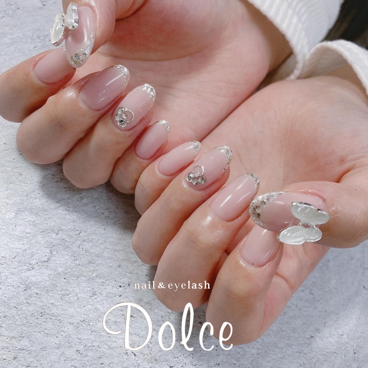 春 ハンド フレンチ ミディアム ホワイト Nail Eyelash Dolce 佐賀北高通り店のネイルデザイン No ネイル ブック