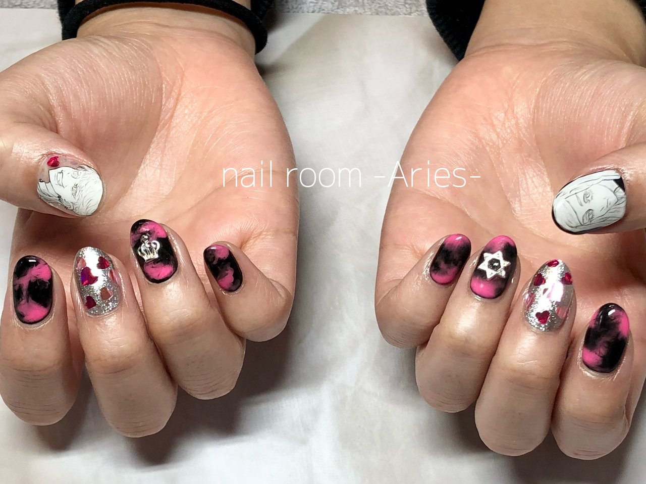 オールシーズン ハンド 痛ネイル キャラクター ピンク Nail Room Aries ﾈｲﾙﾙｰﾑｴﾘｰｽﾞmaiのネイル デザイン No ネイルブック