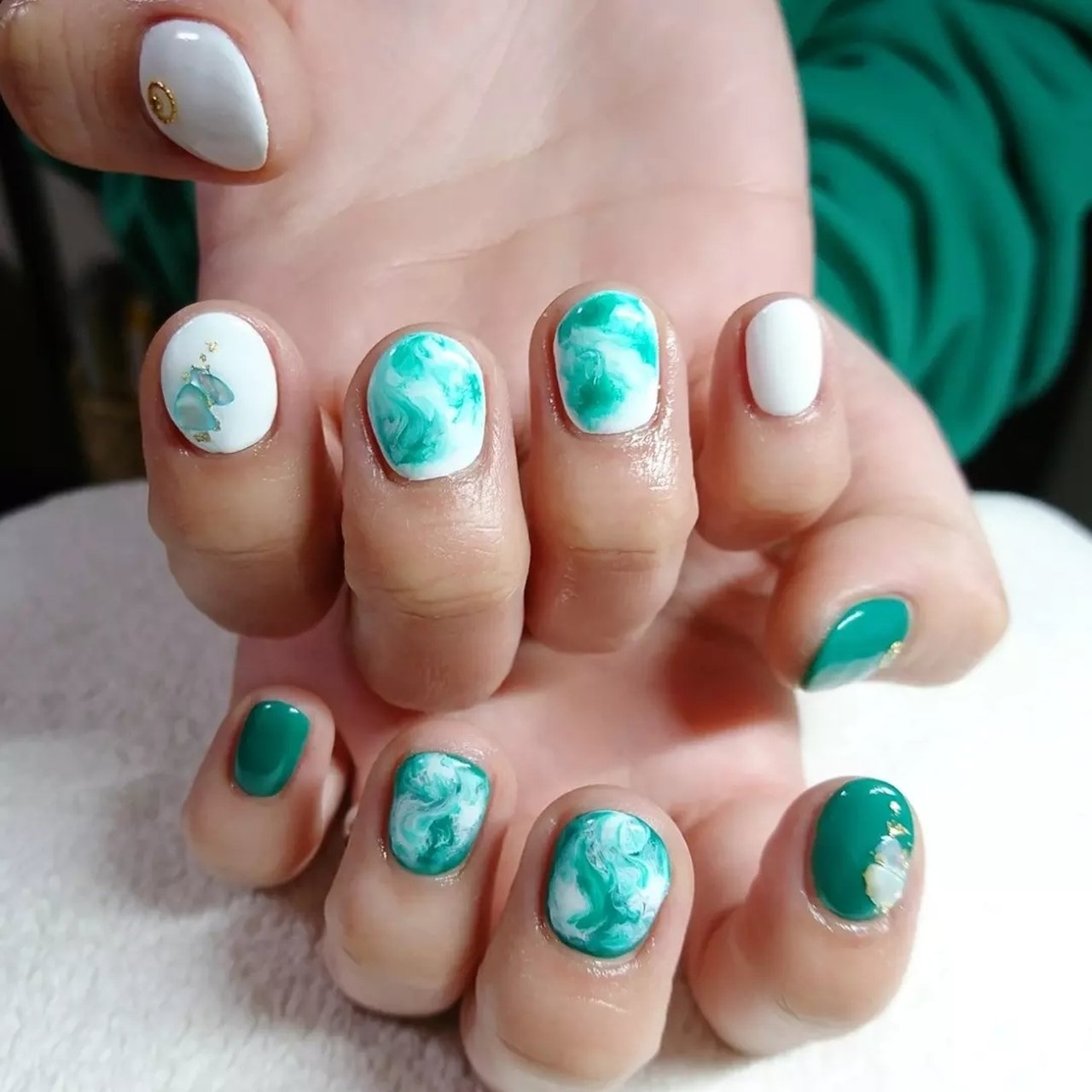 オールシーズン 女子会 ハンド ワンカラー シェル 美 ひまわりのネイルデザイン No ネイルブック