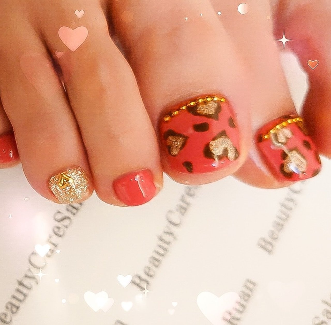 オールシーズン フット アニマル柄 ハート ショート Yukaのネイルデザイン No ネイルブック