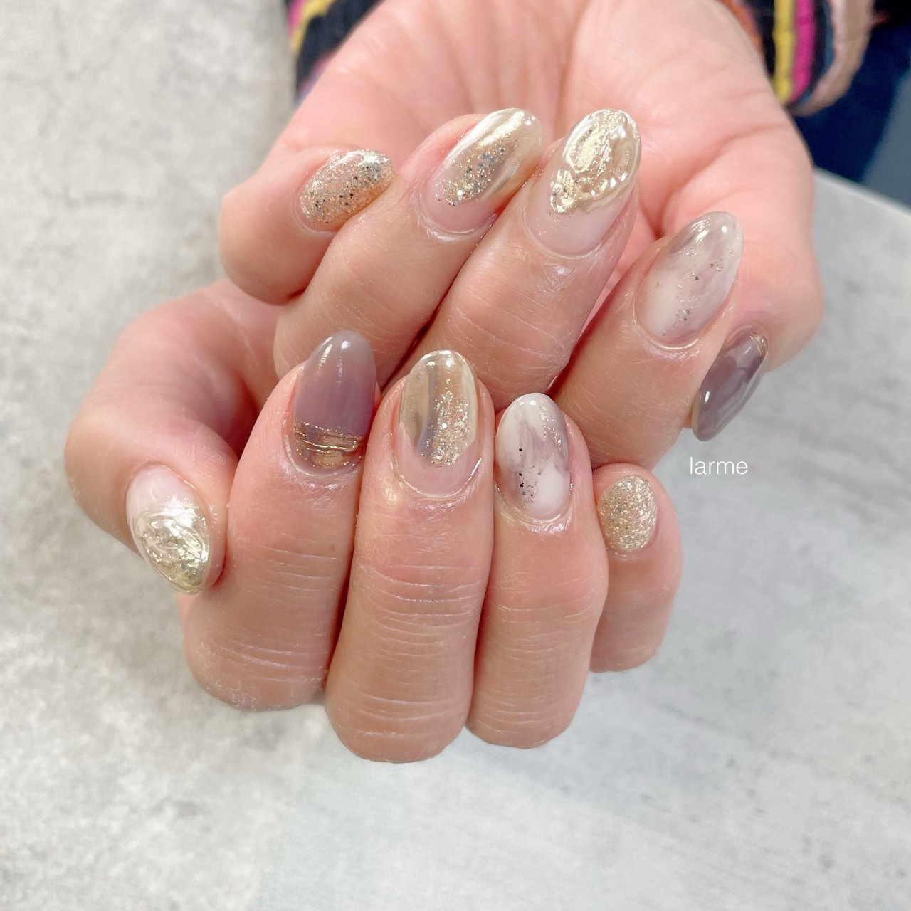 ハンド ベージュ ブラウン グレージュ Nailroomlarmeのネイルデザイン No ネイルブック