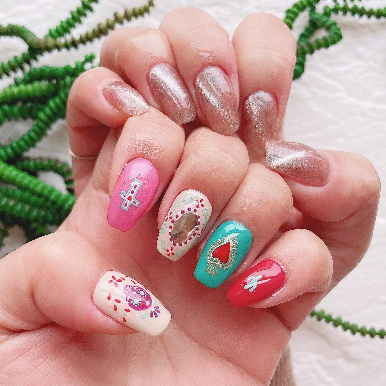 秋 冬 オールシーズン ハンド ハート Nailsalon ナシノキのネイルデザイン No ネイルブック