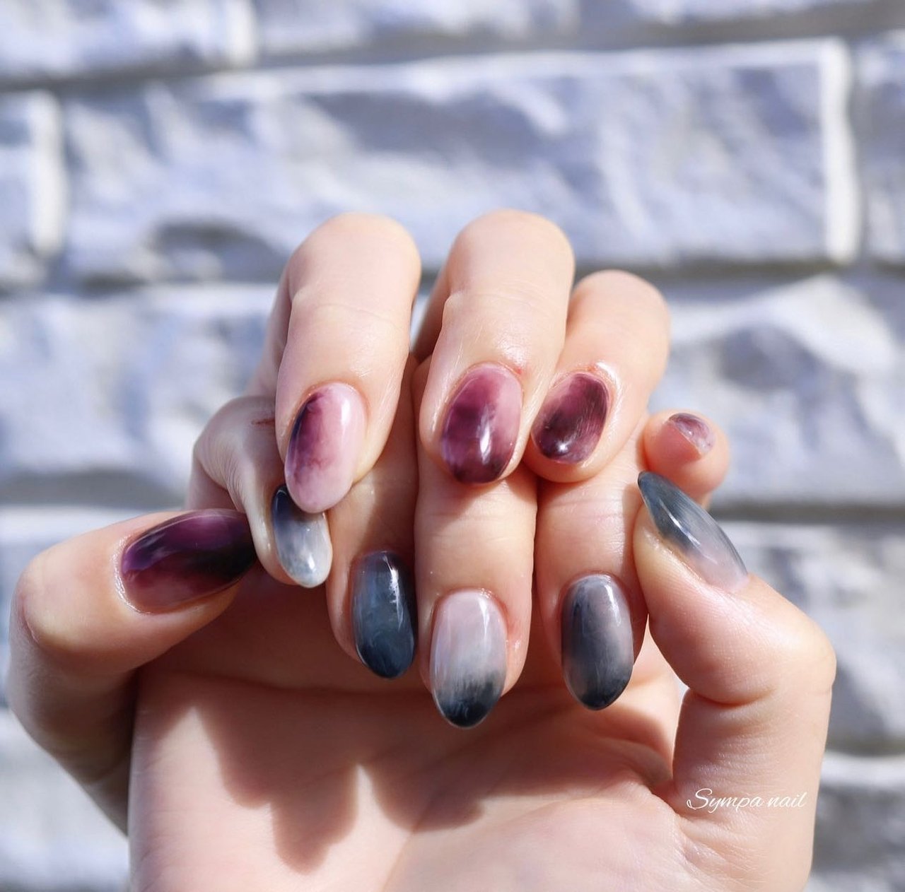 オールシーズン ハンド シンプル ミディアム ネイビー Sympa Nailのネイルデザイン No ネイルブック