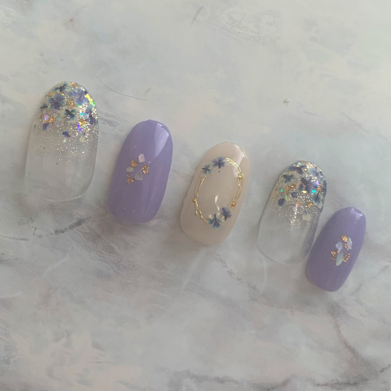 フラワー 押し花 Linoageのネイルデザイン No ネイルブック