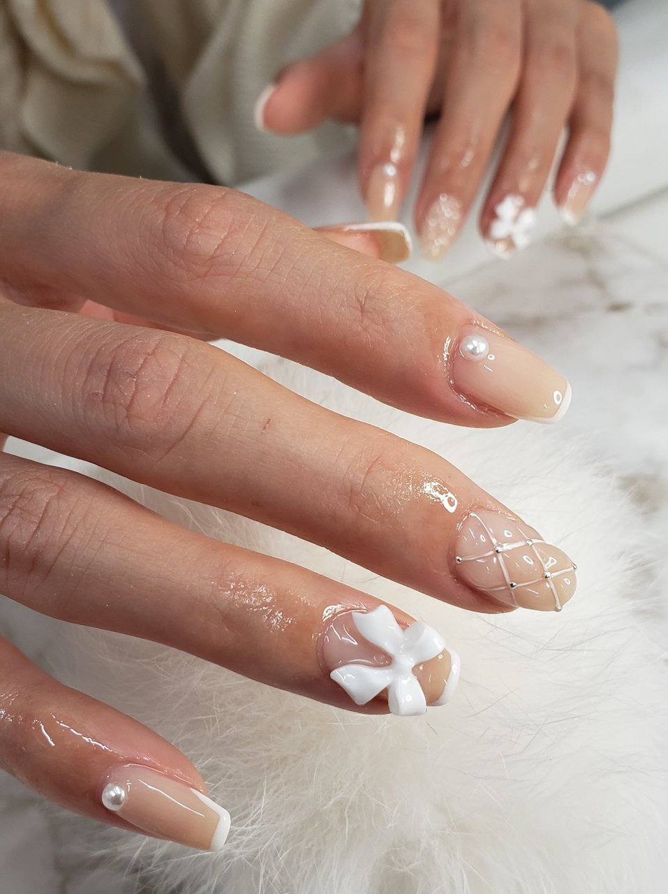 夏 オールシーズン ハンド フレンチ リボン R Nailのネイルデザイン No ネイルブック