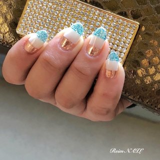 キラキラボーダーのネイルデザイン ネイルブック