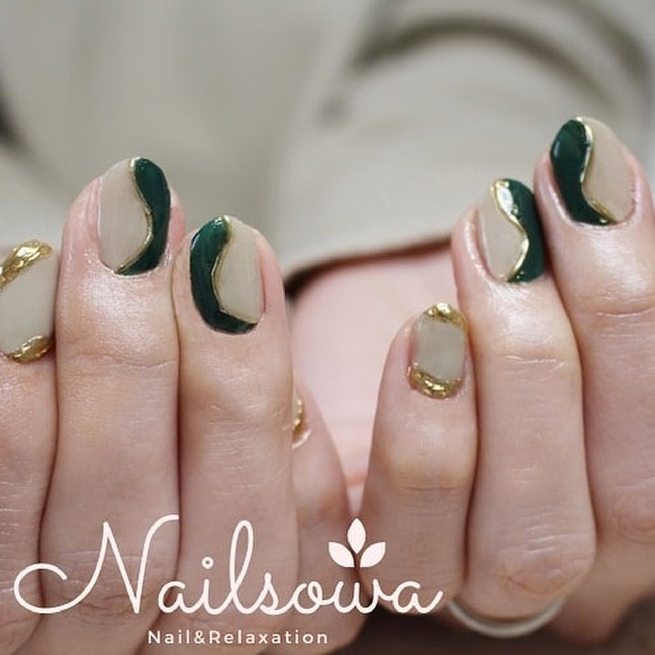 オールシーズン ハンド アンティーク ニュアンス バイカラー Nail Salon Sowa 久留米市のネイルデザイン No ネイルブック