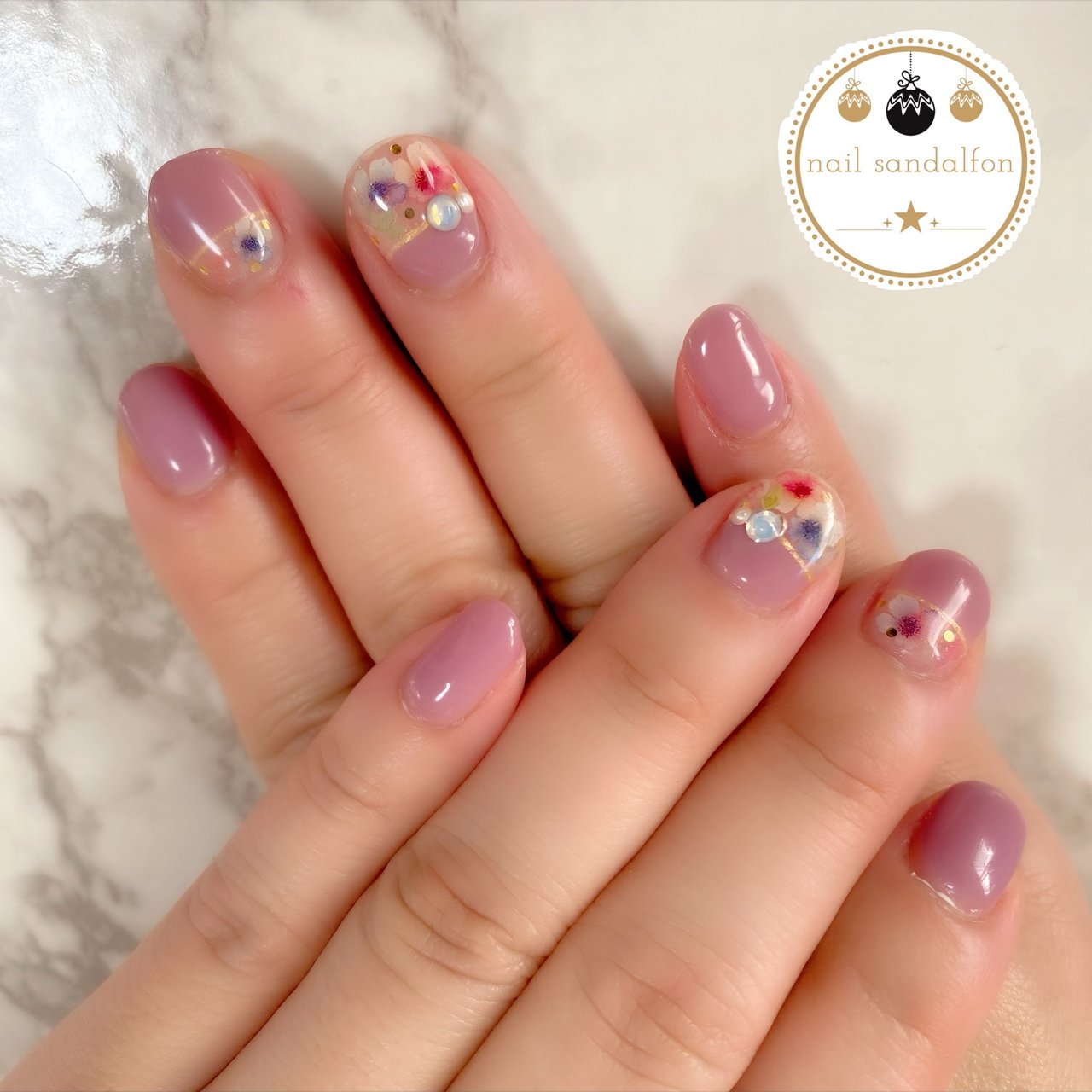 春 オールシーズン ハンド 変形フレンチ ワンカラー Nail Sandalfonのネイルデザイン No ネイルブック