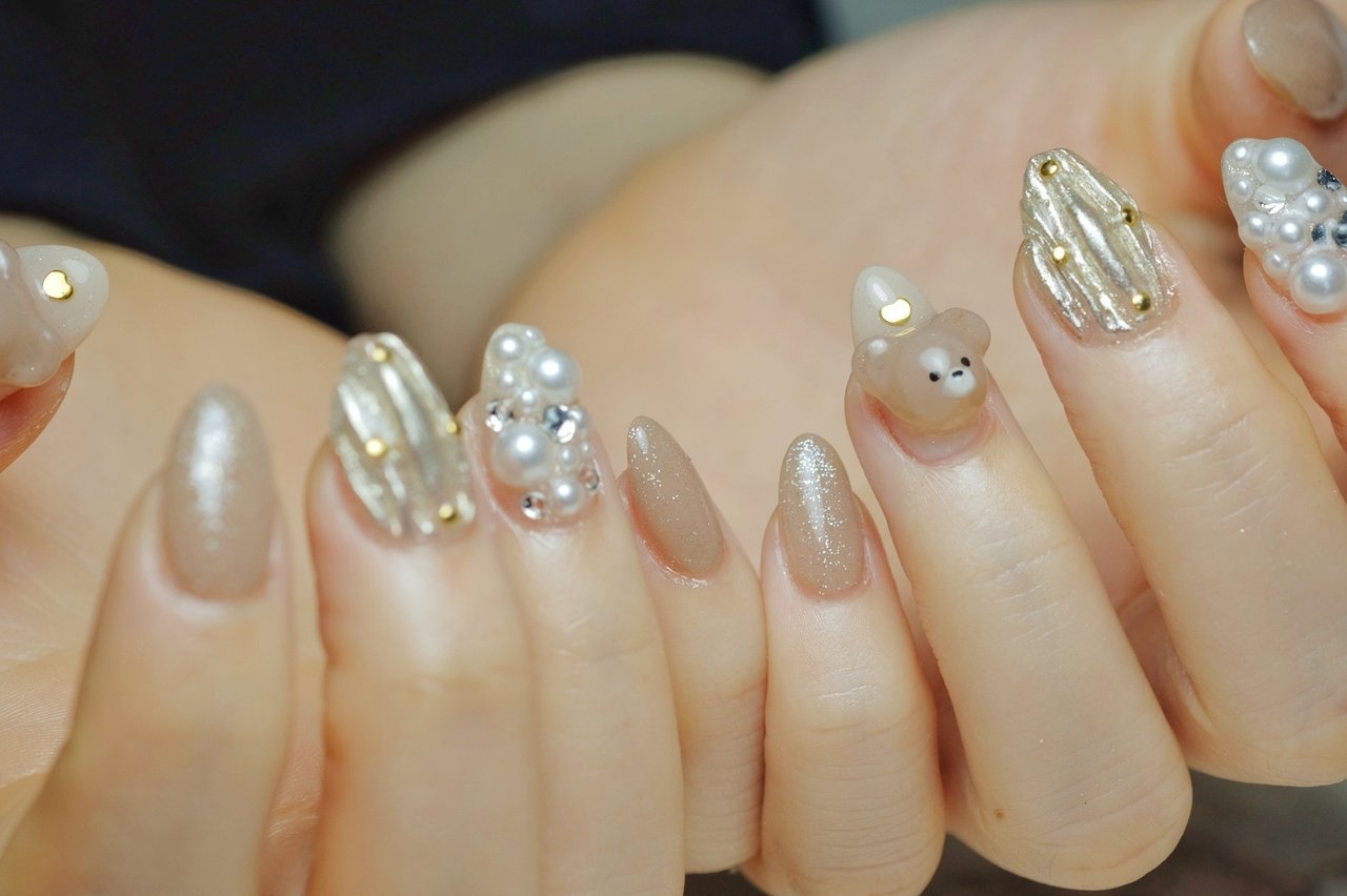 オールシーズン ハンド シンプル ミディアム ベージュ Niccoのネイルデザイン No ネイルブック