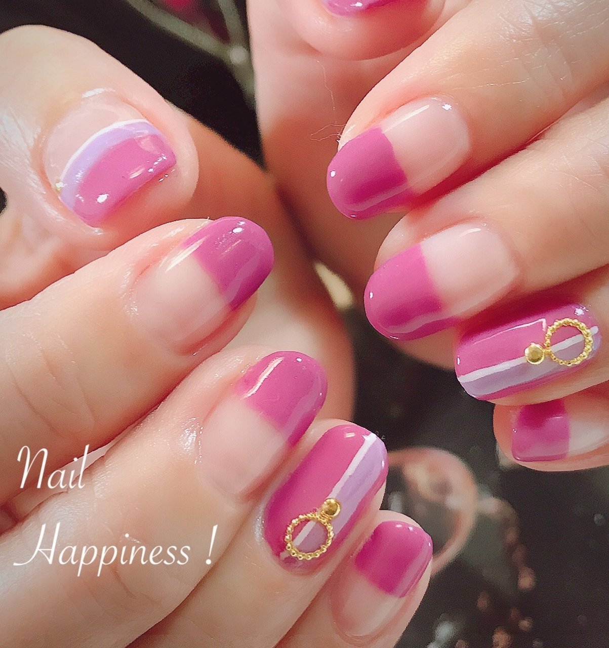 オールシーズン 変形フレンチ ピンク ジェルネイル お客様 Nail Happiness ネイルハピネス ささきまきのネイル デザイン No ネイルブック