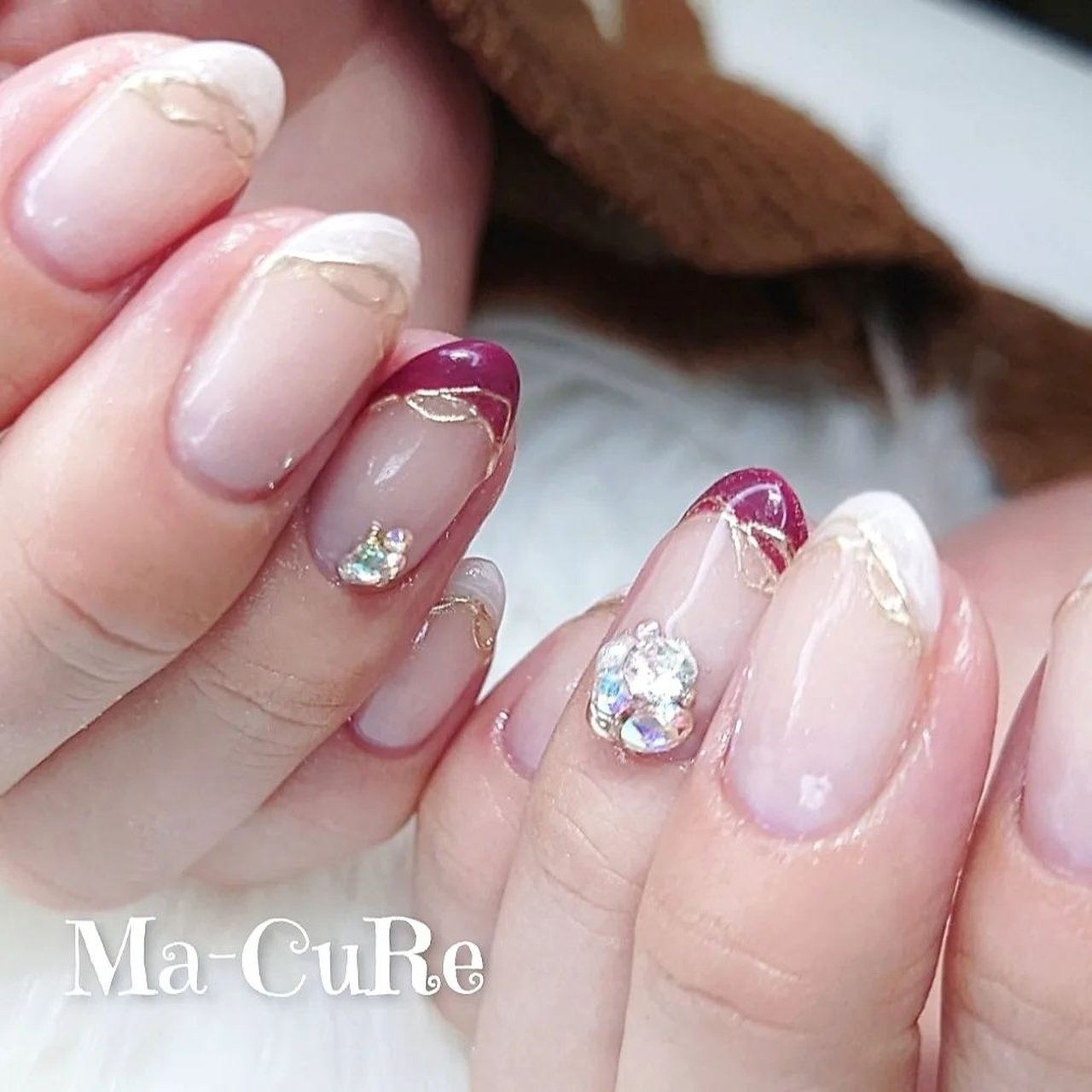 春 冬 ハンド シンプル フレンチ 𝑴𝒂 𝑪𝒖𝑹𝒆 ﾏｰｷｭｱ のネイルデザイン No ネイルブック