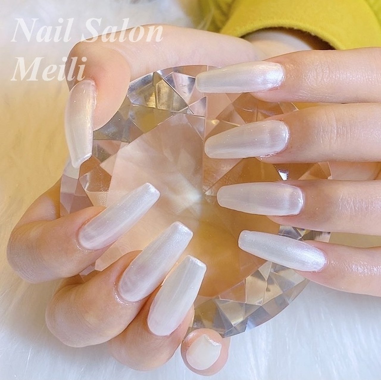 オールシーズン ハンド シンプル ミディアム ホワイト Nail Salon Meili 埼玉日進のネイルデザイン No ネイル ブック