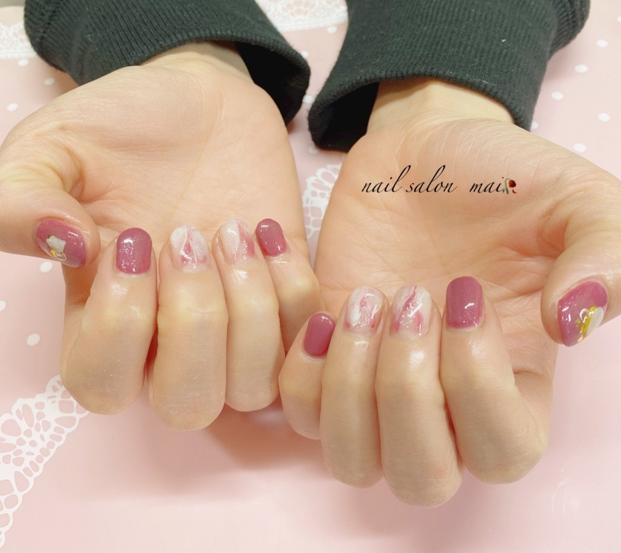 ハンド ピンク レッド ジェルネイル お客様 まいのネイルデザイン No ネイルブック