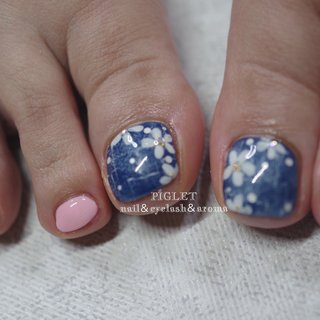 フラワー/デニムのネイルデザイン｜ネイルブック 