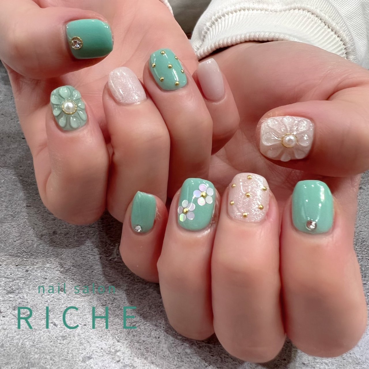 春 夏 旅行 海 ハンド Nailsalon Richeのネイルデザイン No ネイルブック