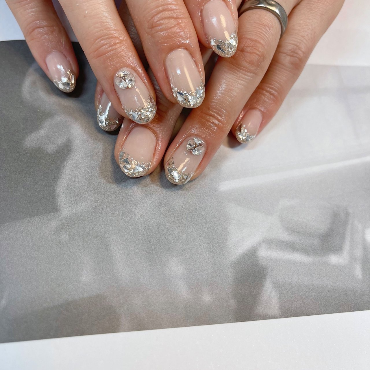 オフィス ブライダル パーティー ハンド フレンチ Nail Lipineのネイルデザイン No ネイルブック