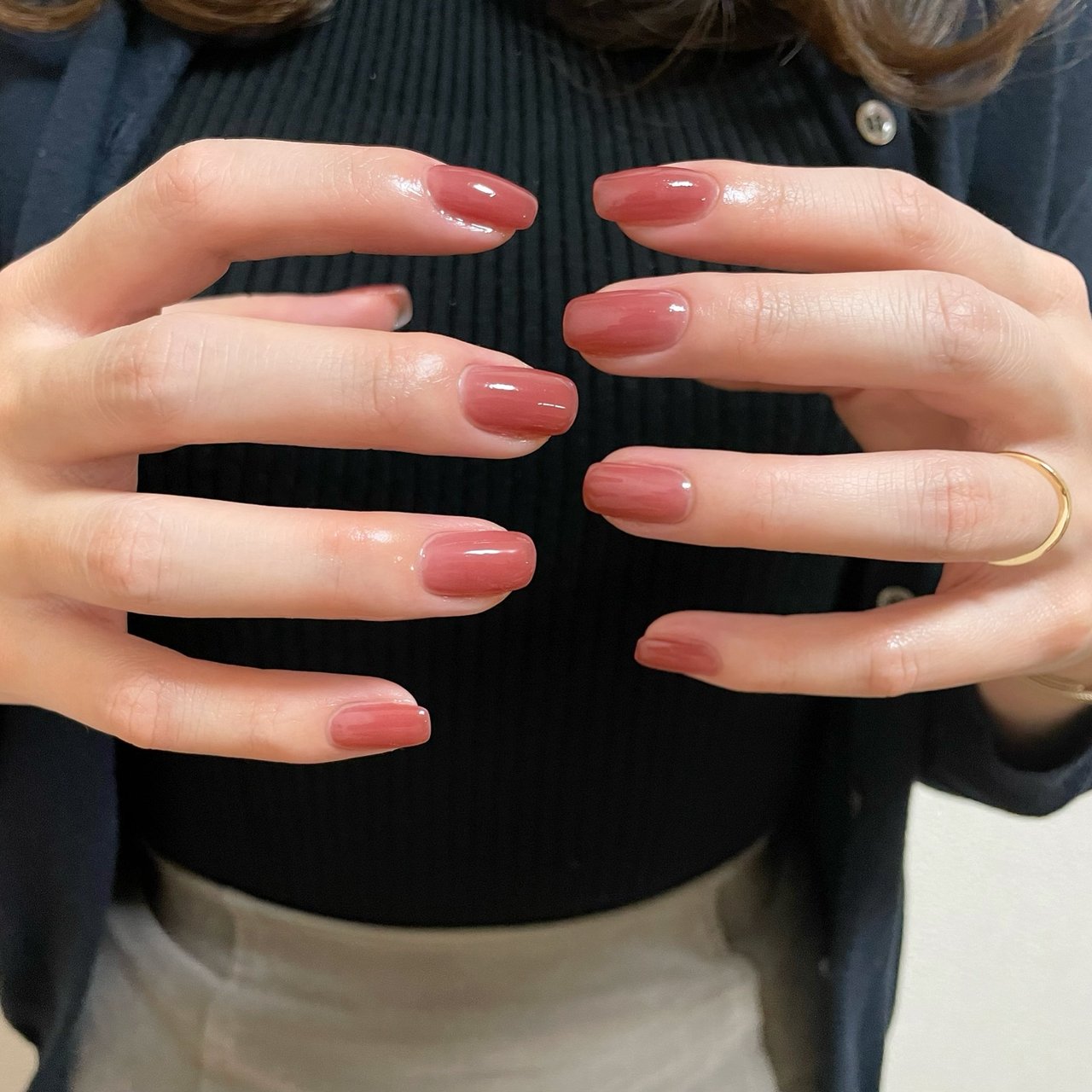 ハンド シンプル ワンカラー ピンク レッド Yn Etoのネイルデザイン No ネイルブック