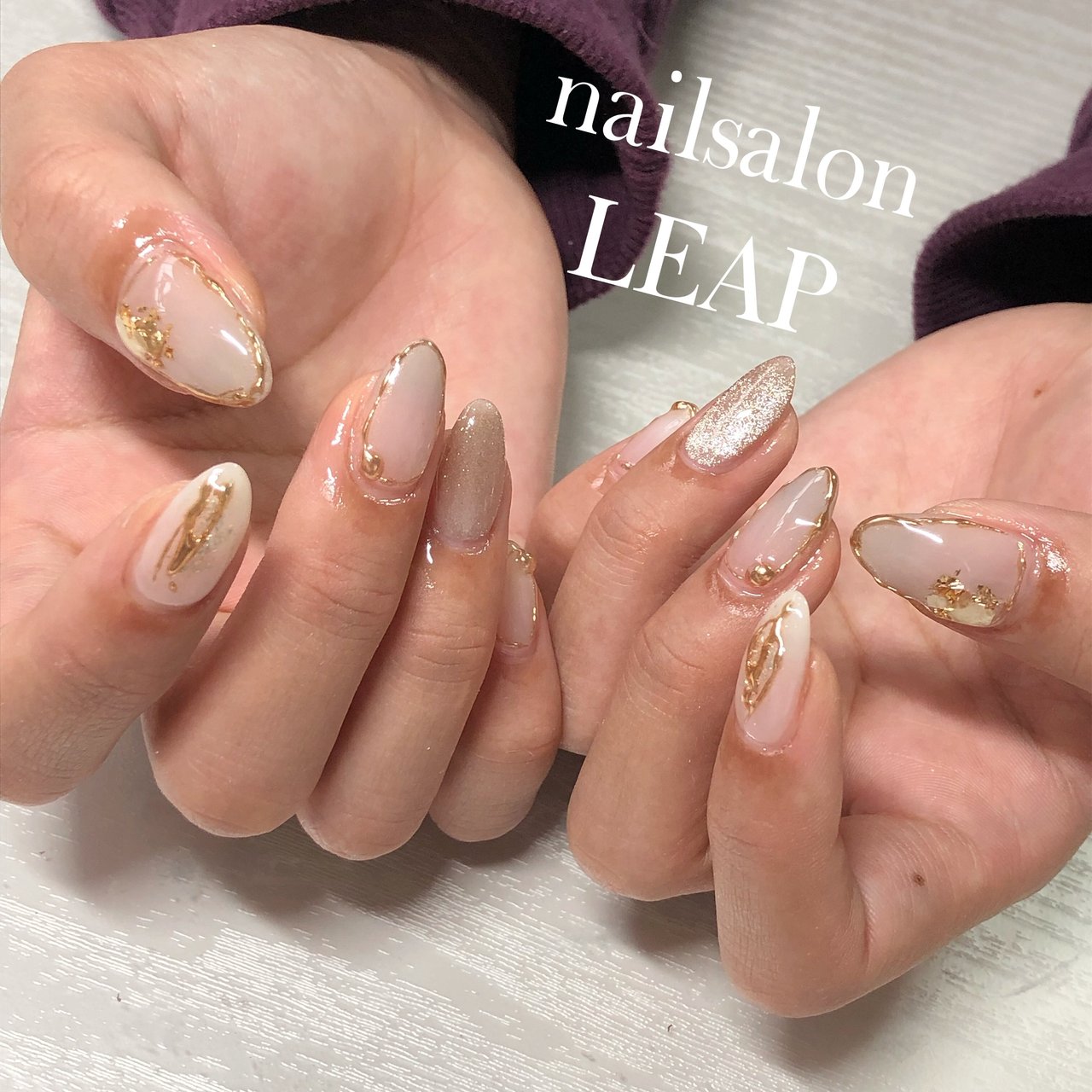 春 オールシーズン オフィス ホワイト ゴールド Nailsalon Leapのネイルデザイン No ネイルブック