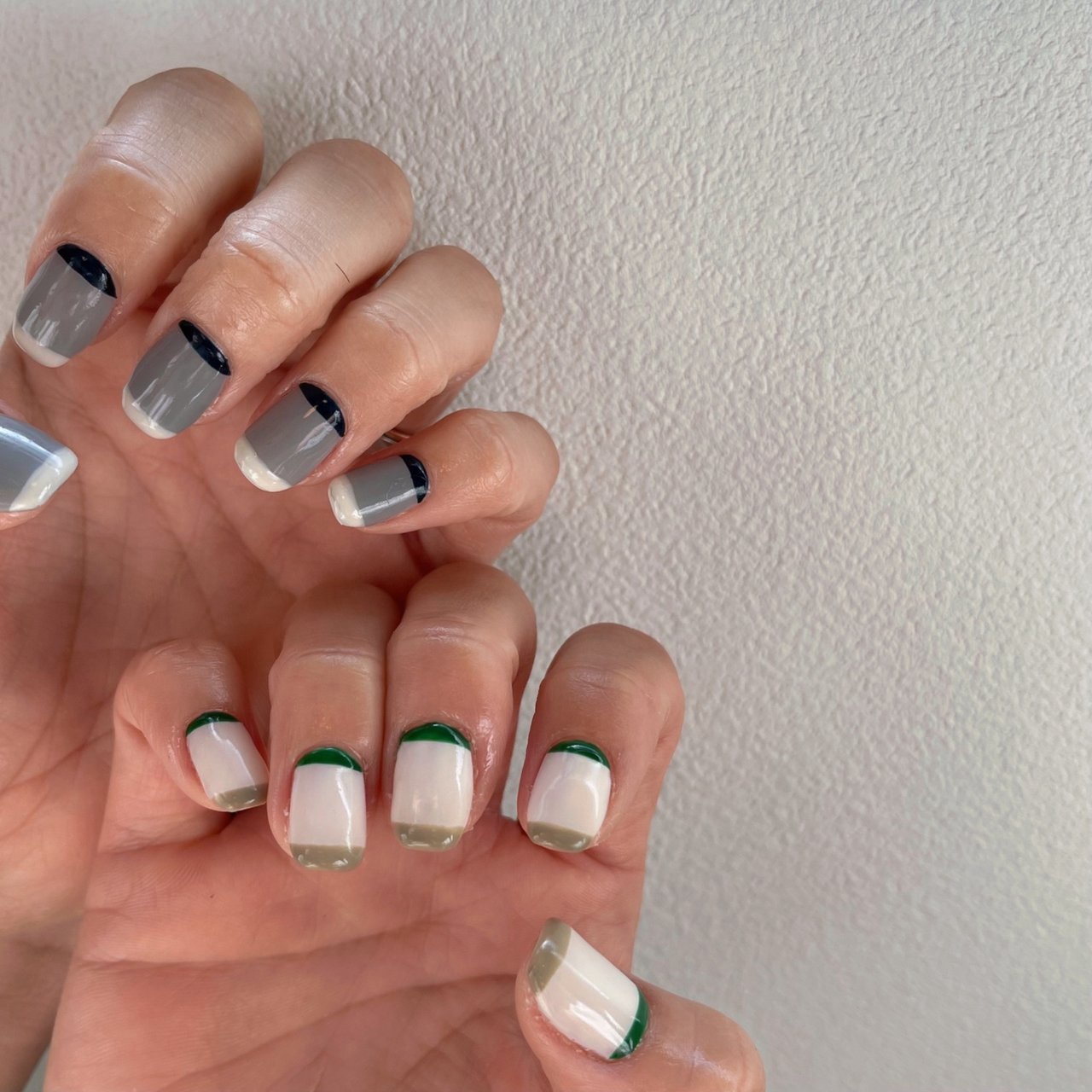リピネイル　フレンチネイル ハンド/フレンチ/変形フレンチ/ショート/ホワイト - Nail