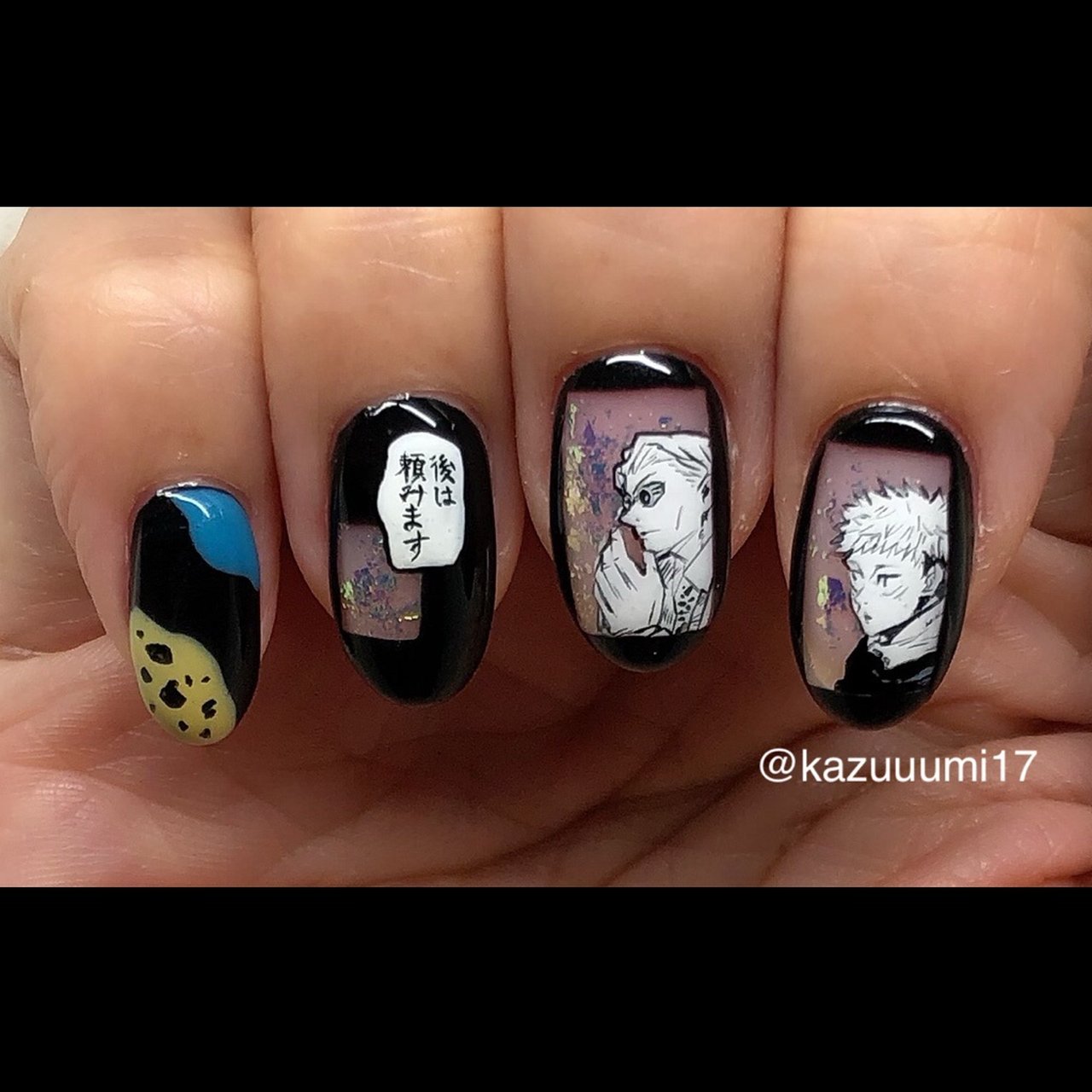 ネイルンページ ペパーミントグリーンにゴールドラインを大人っぽくあしらって