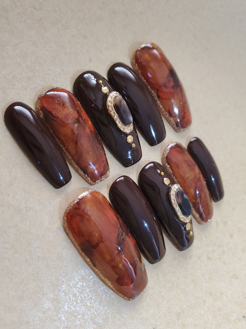 秋 冬 ハンド ラメ べっ甲 はらのネイルデザイン No ネイルブック