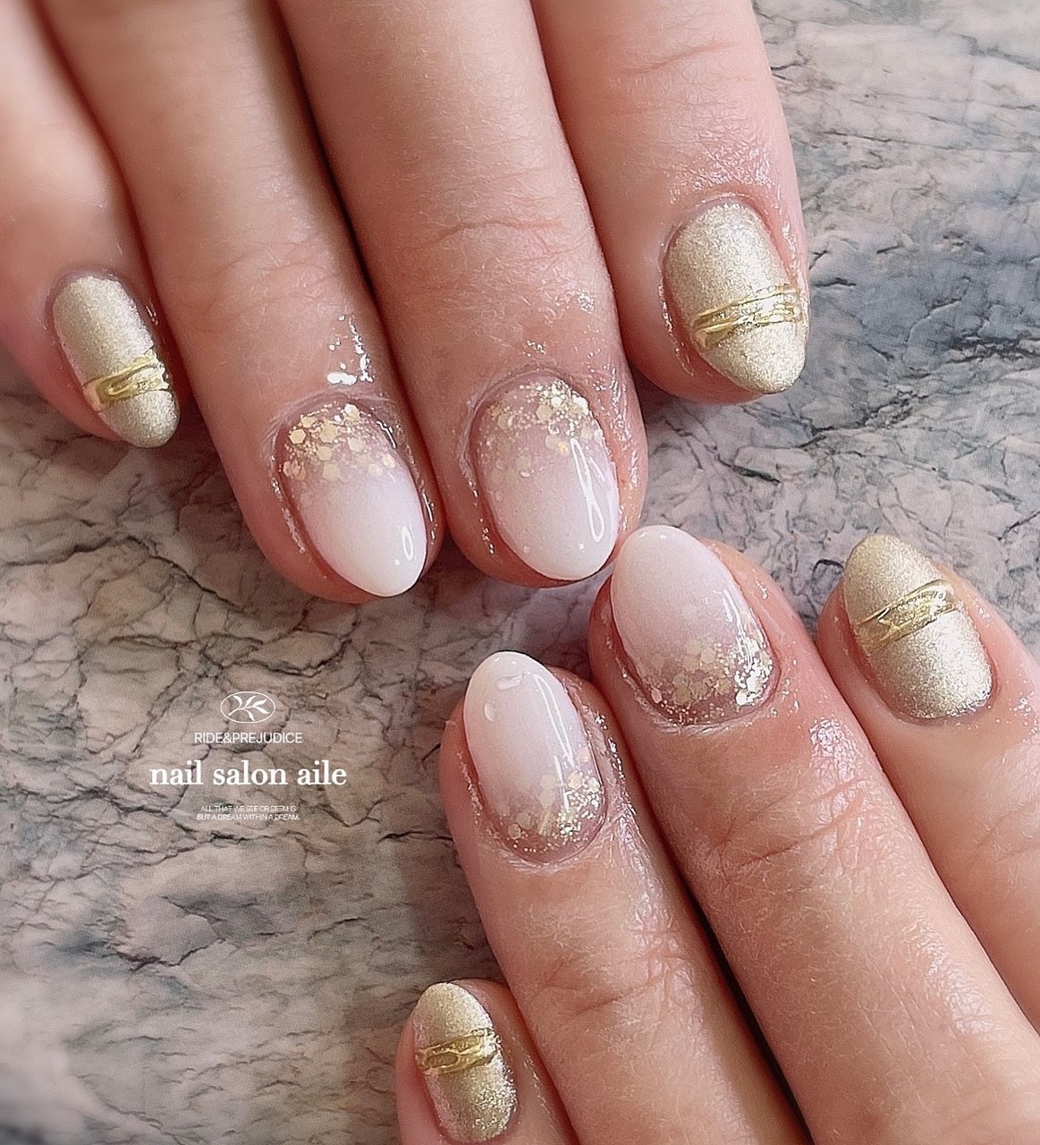 春 オールシーズン ハンド グラデーション ラメ Nail Salon Aileのネイルデザイン No ネイルブック