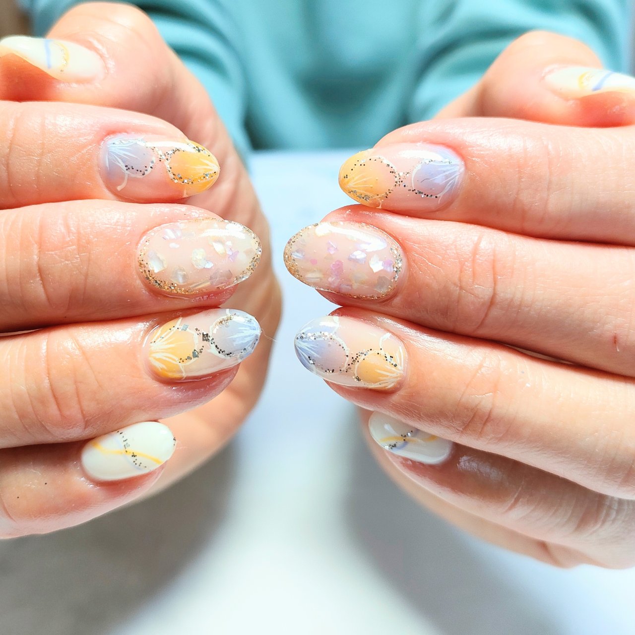 春 夏 デート 女子会 変形フレンチ Nail Oasis Easeのネイルデザイン No ネイルブック