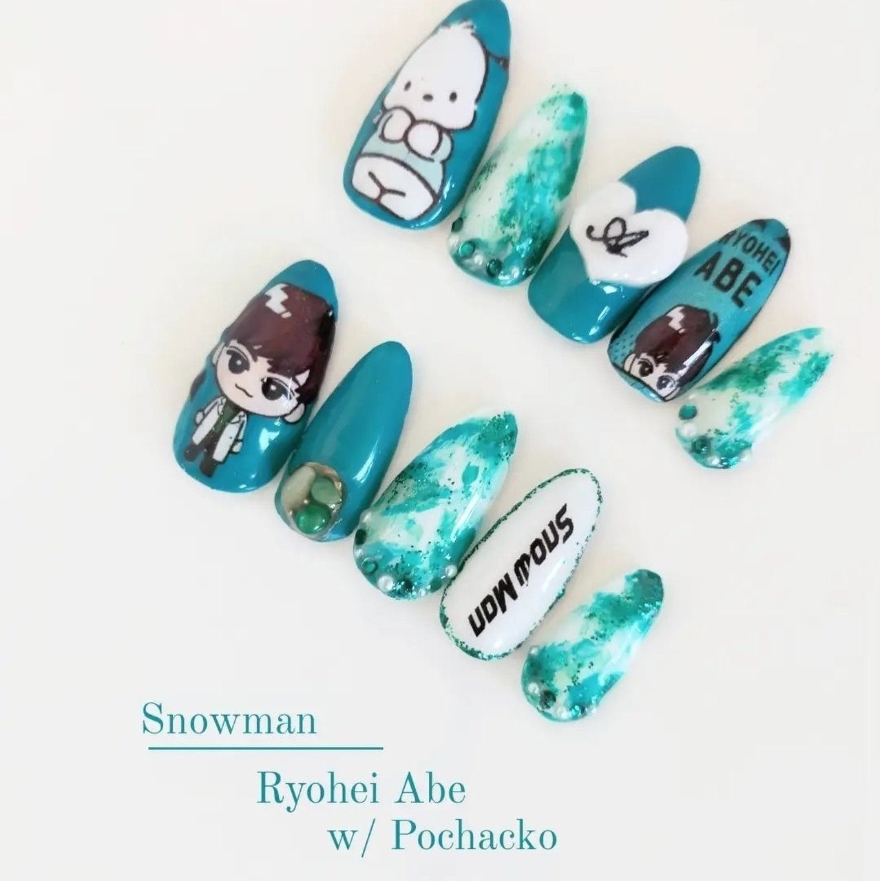 オーダー専用 ネイルチップ 3dネイル ジャニーズネイル 緑ネイル オーダー Dreamsalive Or Ke