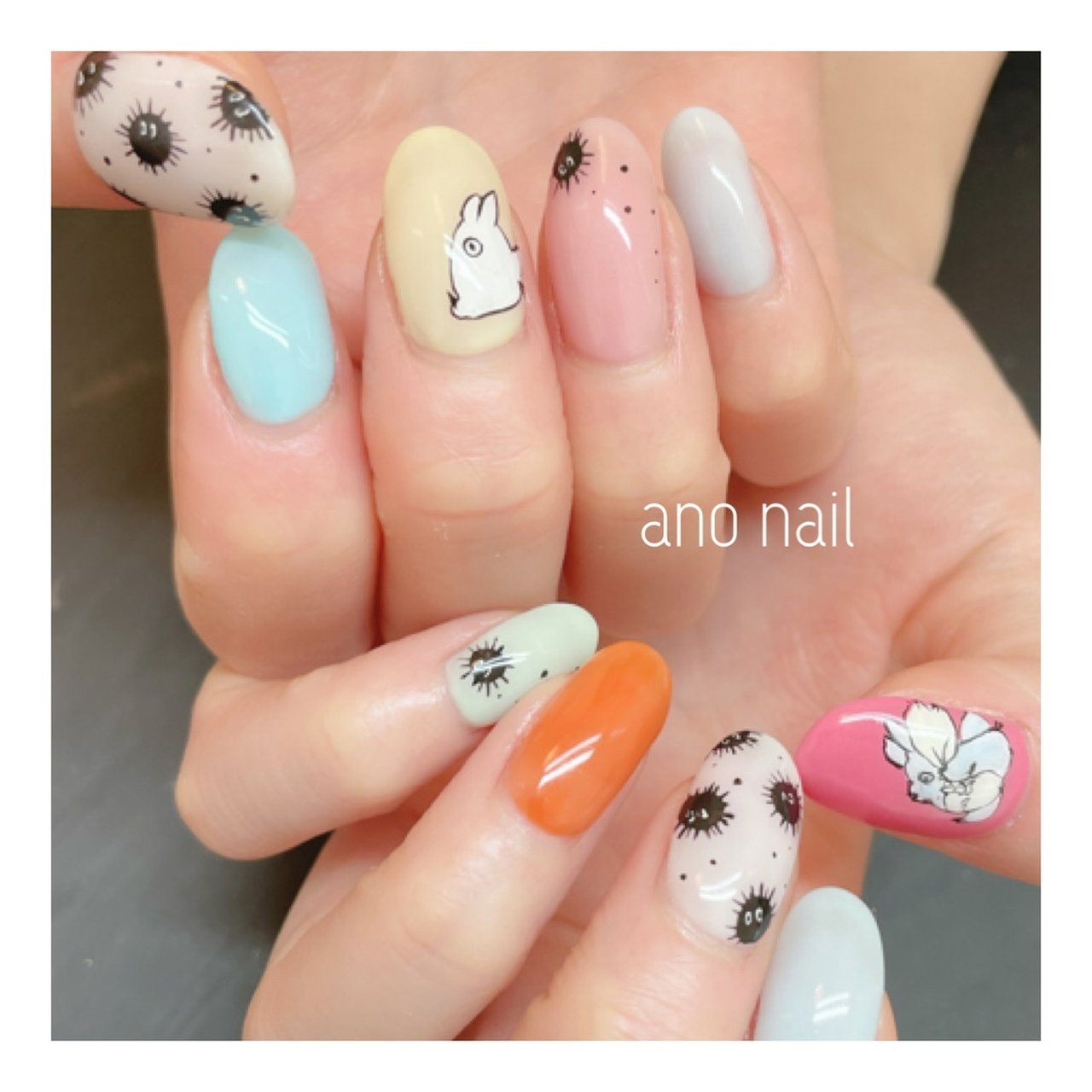 オールシーズン ハンド シンプル ワンカラー キャラクター Ano Nail Kanamiのネイルデザイン No ネイルブック