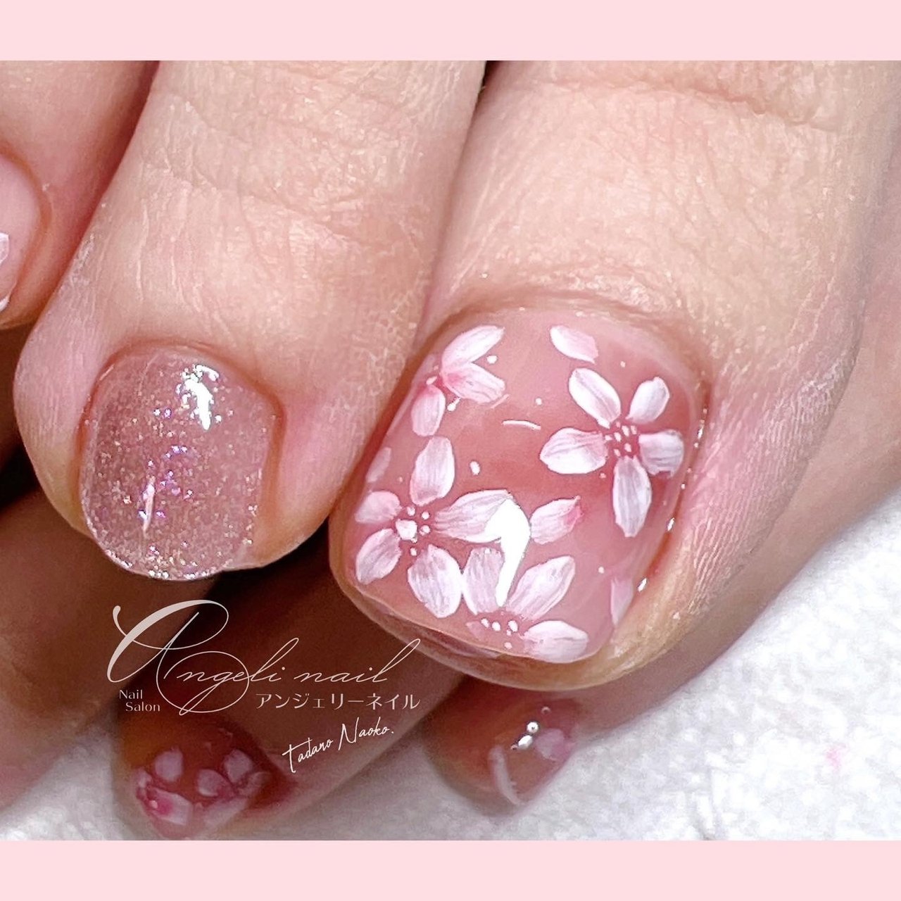 春 卒業式 入学式 フット ラメ 北広島市ネイルサロン Angeli Nailのネイルデザイン No ネイルブック