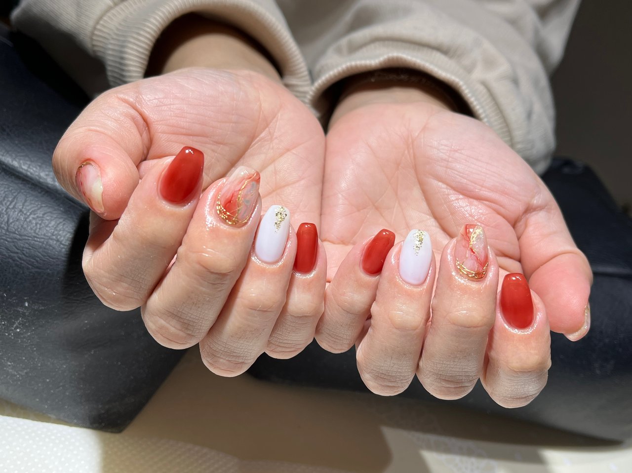 春 大理石 レッド A Nailのネイルデザイン No ネイルブック