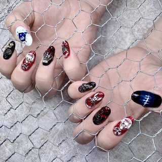 ドクロネイルのネイルデザイン ネイルブック