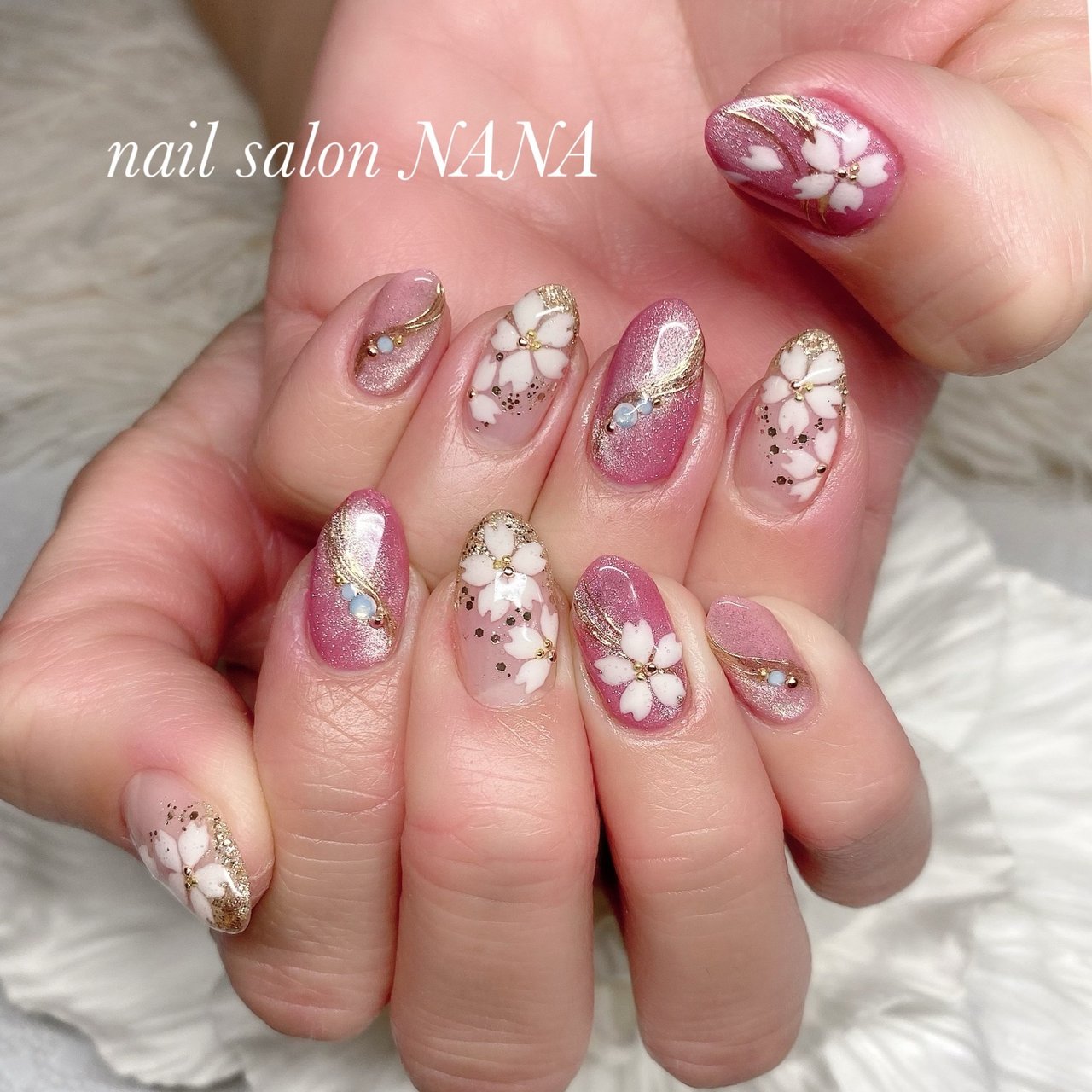 春 卒業式 入学式 ハンド ラメ Nail Salon Nanaのネイルデザイン No ネイルブック