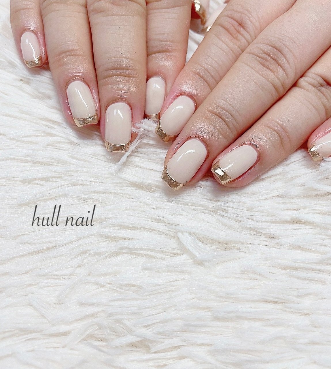 春/ハンド/フレンチ/ミラー/ホワイト - hull nailのネイルデザイン[No