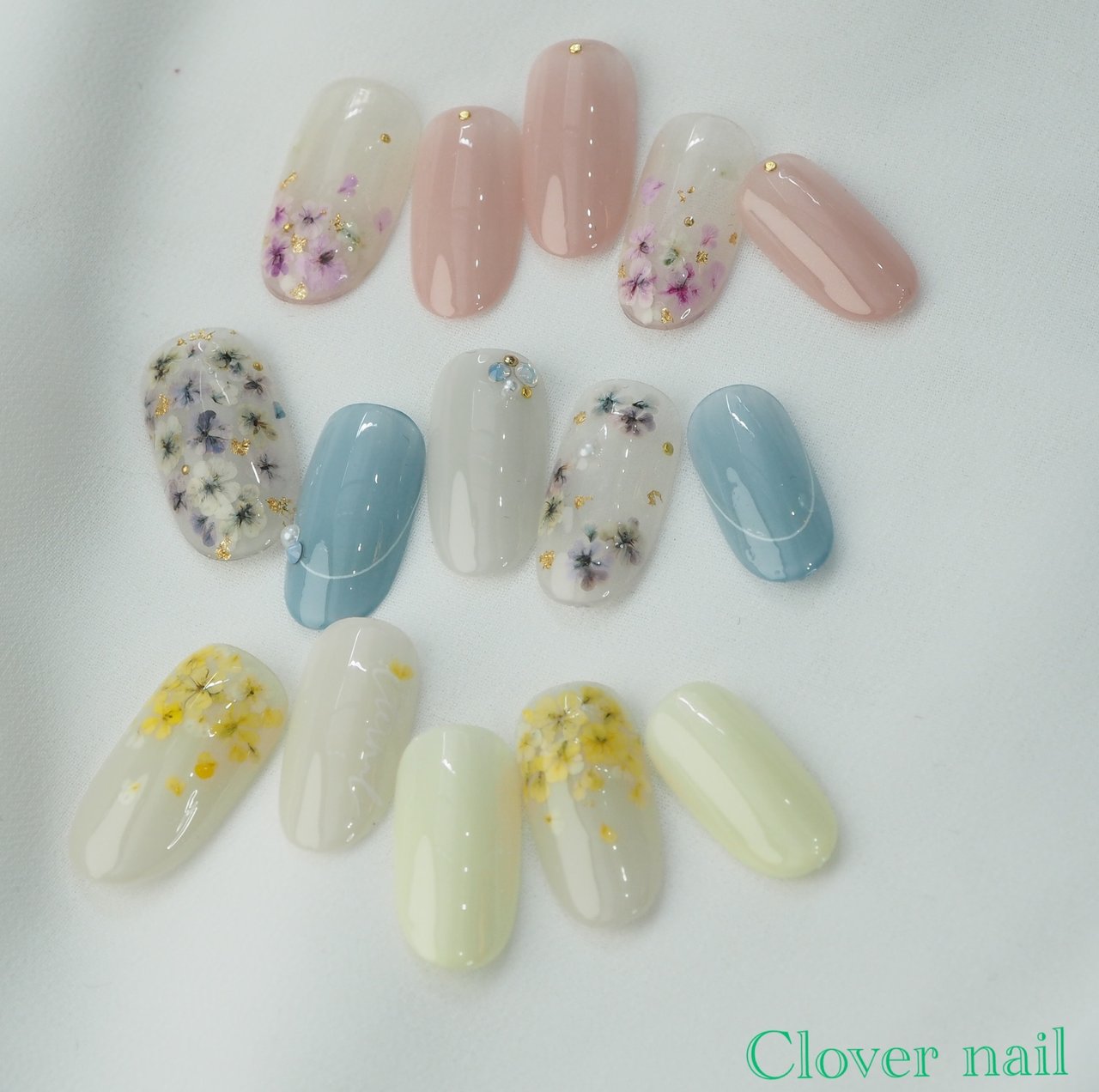 フラワー 押し花 Clover Nailのネイルデザイン No ネイルブック