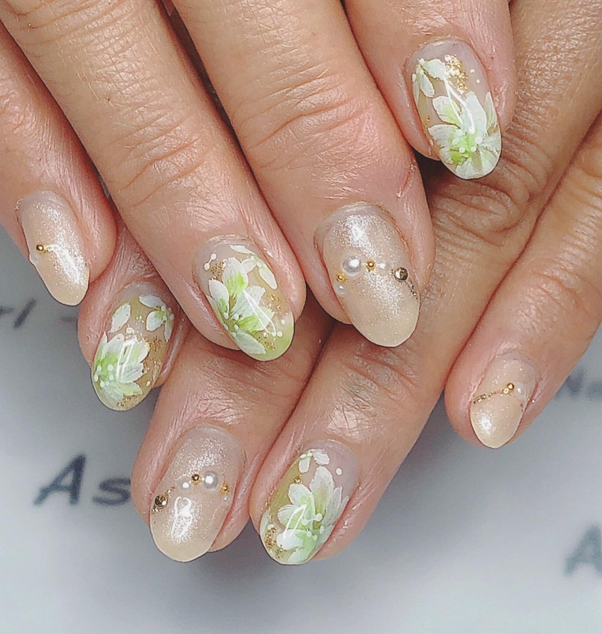 春 夏 デート ハンド フラワー Makiのネイルデザイン No ネイルブック