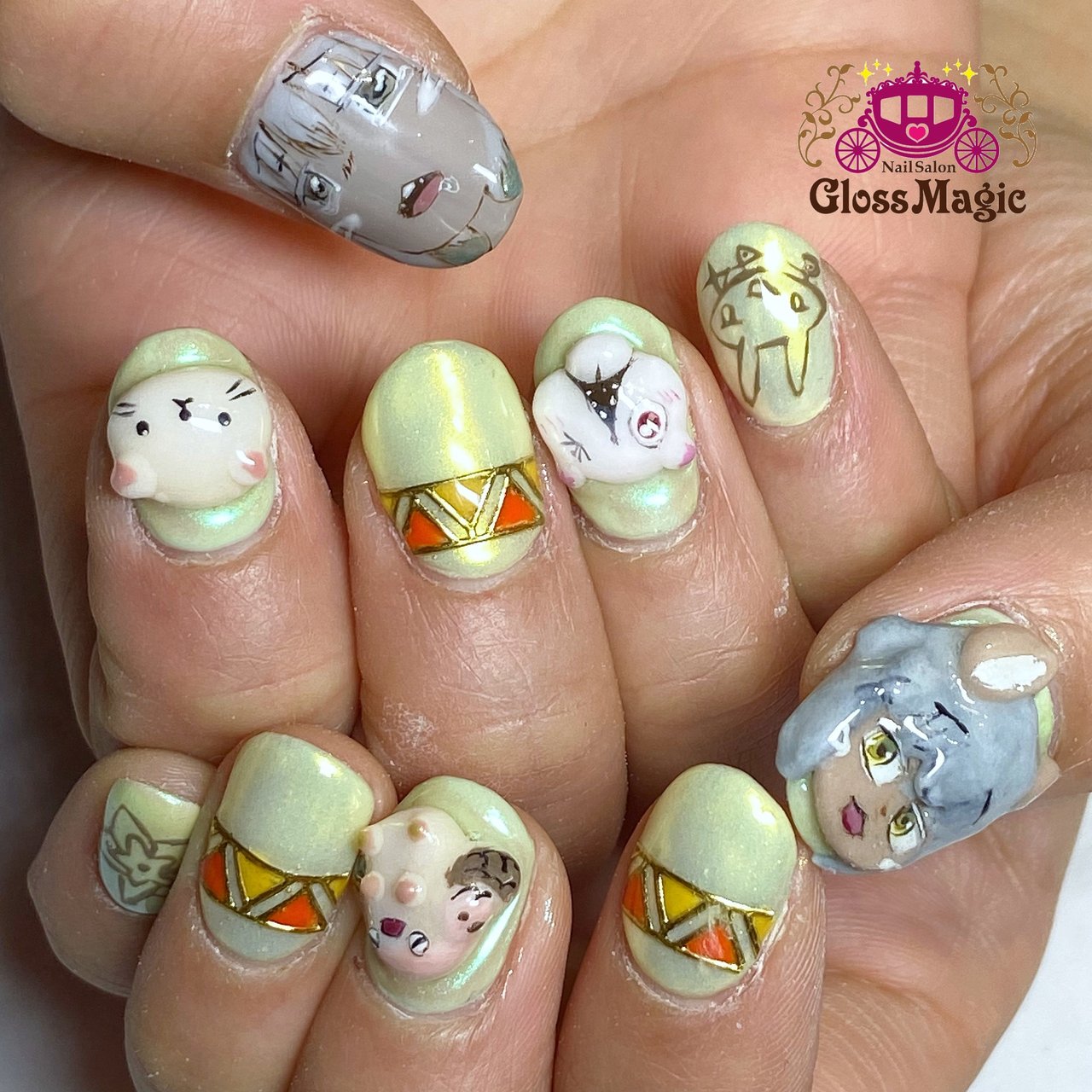 オールシーズン 痛ネイル キャラクター ショート イエロー Yun のネイルデザイン No ネイルブック