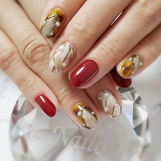 冬 べっ甲のネイルデザイン ネイルブック