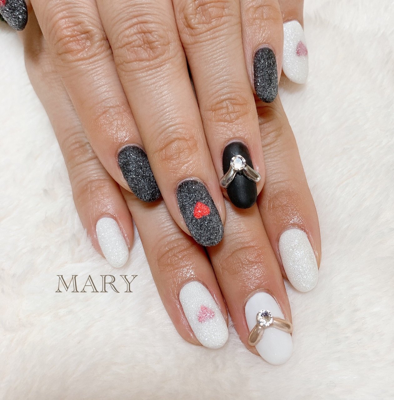 春 冬 ハンド ビジュー シュガー Mary25satomiのネイルデザイン No ネイルブック