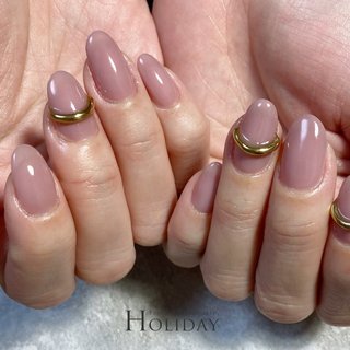 スモーキーピンクのネイルデザイン ネイルブック