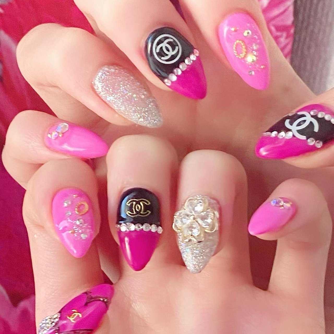 オールシーズン ハンド ラメ ロング ピンク Beautysalonk エステ ネイルのネイルデザイン No ネイルブック